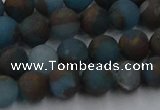 CGO257 15.5 inches 8mm round matte gold multi-color stone beads