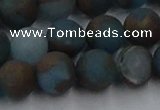 CGO259 15.5 inches 12mm round matte gold multi-color stone beads