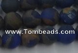 CGO263 15.5 inches 10mm round matte gold multi-color stone beads