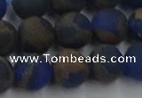 CGO264 15.5 inches 12mm round matte gold multi-color stone beads