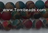 CGO266 15.5 inches 6mm round matte gold multi-color stone beads