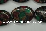 CGO42 15.5 inches 18*25mm oval gold multi-color stone beads