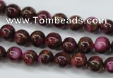 CGO52 15.5 inches 6mm round gold red color stone beads