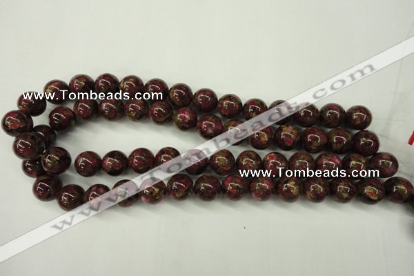 CGO59 15.5 inches 20mm round gold red color stone beads