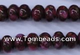 CGO72 15.5 inches 8*12mm rondelle gold red color stone beads