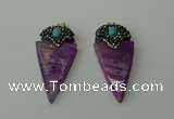 CGP112 30*55mm arrowhead agate gemstone pendants wholesale