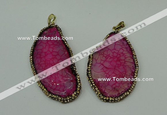 CGP143 30*55mm - 40*65mm freeform agate pendants wholesale