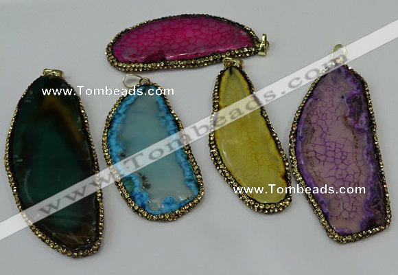 CGP148 30*55mm - 40*65mm freeform agate pendants wholesale