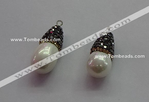 CGP1500 10*25mm teardrop pearl shell pendants wholesale