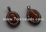 CGP1509 18*25mm oval goldstone pendants wholesale