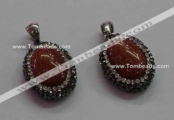 CGP1509 18*25mm oval goldstone pendants wholesale