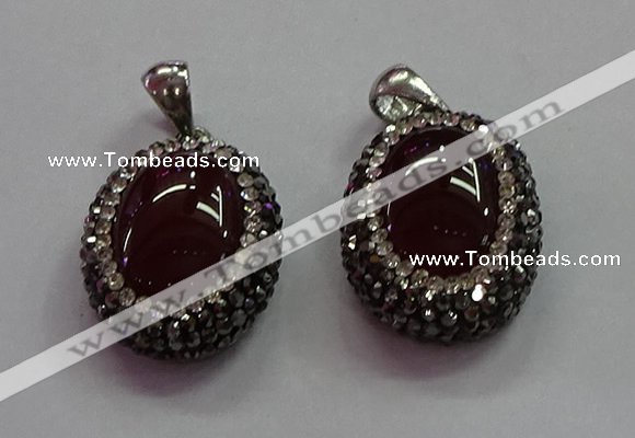 CGP1511 18*25mm oval agate gemstone pendants wholesale