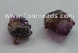 CGP1529 30*40mm - 40*45mm faceted nuggets druzy amethyst pendants