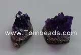 CGP1536 30*35mm - 28*40mm faceted nuggets druzy amethyst pendants