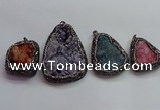 CGP1543 35*40mm - 45*70mm freeform druzy agate pendants