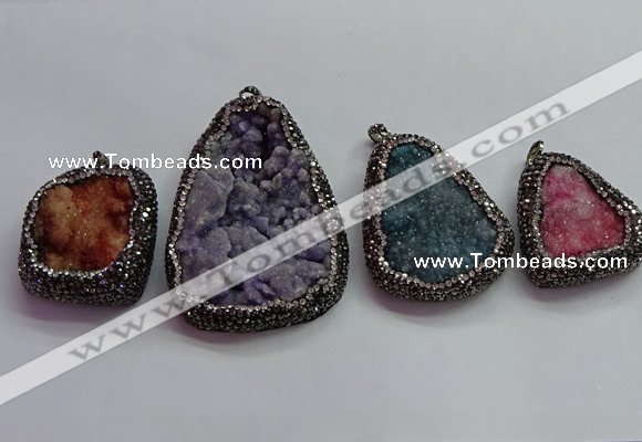 CGP1543 35*40mm - 45*70mm freeform druzy agate pendants