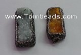 CGP1545 20*40mm - 22*45mm rectangle druzy agate pendants