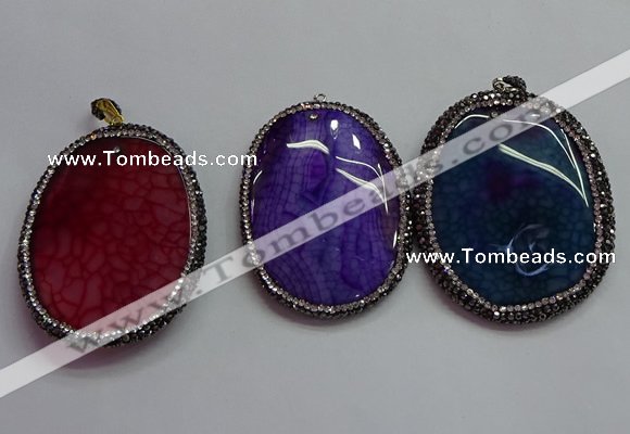 CGP1548 40*55mm - 45*60mm oval agate pendants wholesale