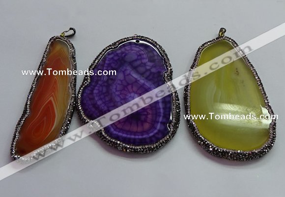 CGP1552 50*75mm - 58*100mm freeform agate pendants wholesale