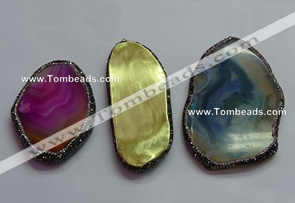 CGP1553 50*75mm - 58*100mm freeform agate pendants wholesale