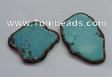 CGP1555 65*70mm - 60*90mm freeform turquoise pendants wholesale