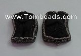 CGP1567 35*45mm carved black obsidian pendants wholesale