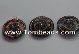 CGP1575 35mm coin sea sediment jasper pendants wholesale