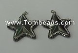 CGP158 40*40mm star hematite gemstone pendants wholesale