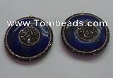 CGP1593 55mm coin lapis lazuli gemstone pendants wholesale