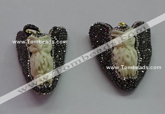 CGP1607 30*48mm - 35*50mm carved ox bone pendants wholesale