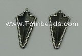 CGP163 22*45mm arrowhead hematite gemstone pendants wholesale