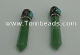 CGP188 10*55mm sticks green aventurine pendants wholesale