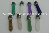 CGP198 10*55mm sticks mixed gemstone pendants wholesale