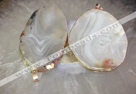 CGP2010 30*50mm - 50*80mm freeform agate slab pendants wholesale