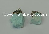 CGP202 15*25mm - 25*35mm nuggets amazonite gemstone pendants