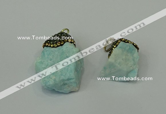 CGP202 15*25mm - 25*35mm nuggets amazonite gemstone pendants