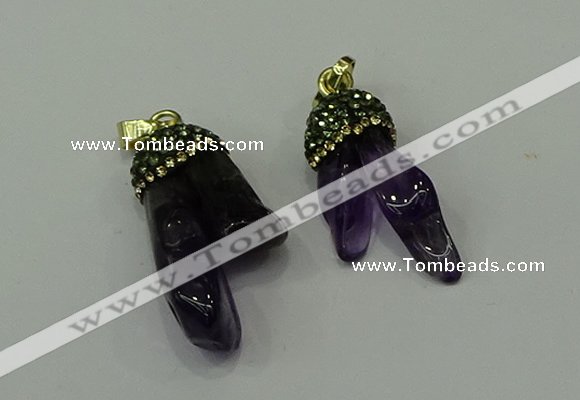 CGP207 12*30mm - 15*35mm freeform amethyst pendants wholesale