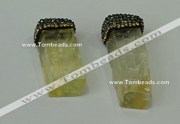 CGP216 12*35mm - 15*45mm freeform citrine gemstone pendants