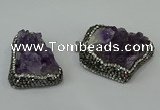 CGP219 30*40mm - 35*45mm freeform druzy amethyst pendants