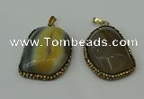 CGP223 30*40mm - 35*45mm freeform agate gemstone pendants