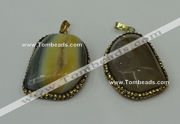 CGP223 30*40mm - 35*45mm freeform agate gemstone pendants