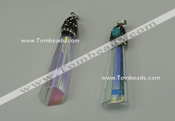 CGP250 15*65mm sticks crystal glass pendants wholesale