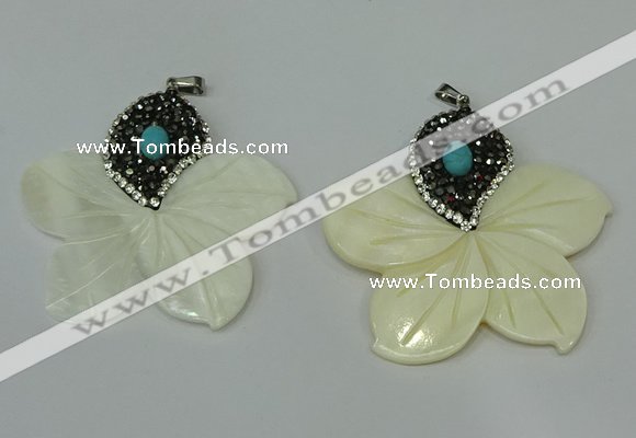 CGP294 55*58mm flower pearl shell pendants wholesale