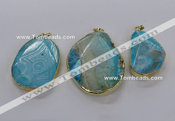 CGP3014 30*40mm - 45*55mm freeform agate gemstone pendants