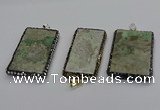 CGP3023 30*60mm - 40*60mm rectangle green apple jasper pendants