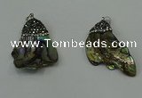 CGP304 20*40mm - 25*35mm freeform abalone shell pendants wholesale