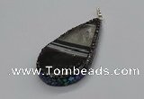 CGP3047 30*45mm - 35*60mm flat teardrop druzy agate pendants