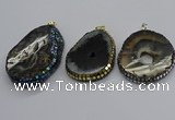 CGP3080 40*50mm - 45*55mm freeform druzy agate pendants