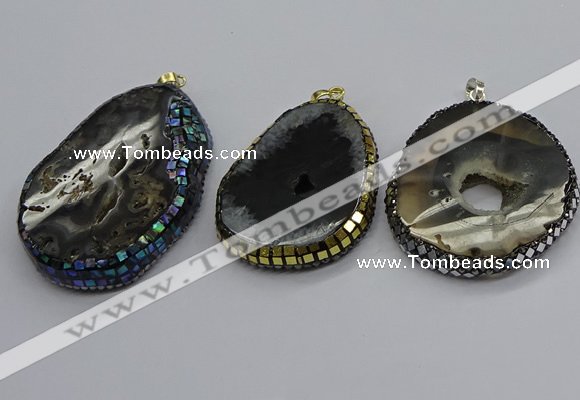 CGP3080 40*50mm - 45*55mm freeform druzy agate pendants