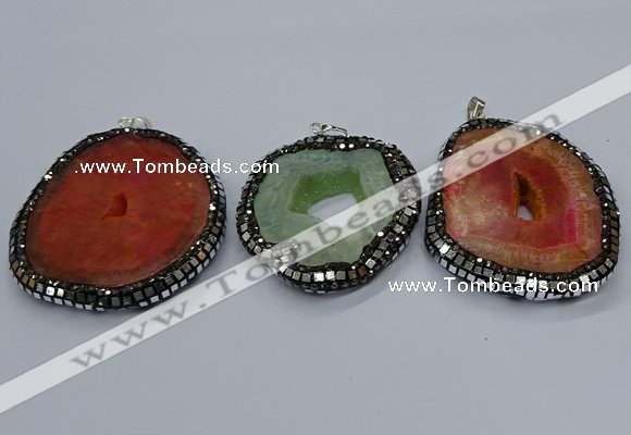 CGP3086 40*50mm - 50*65mm freeform druzy agate pendants